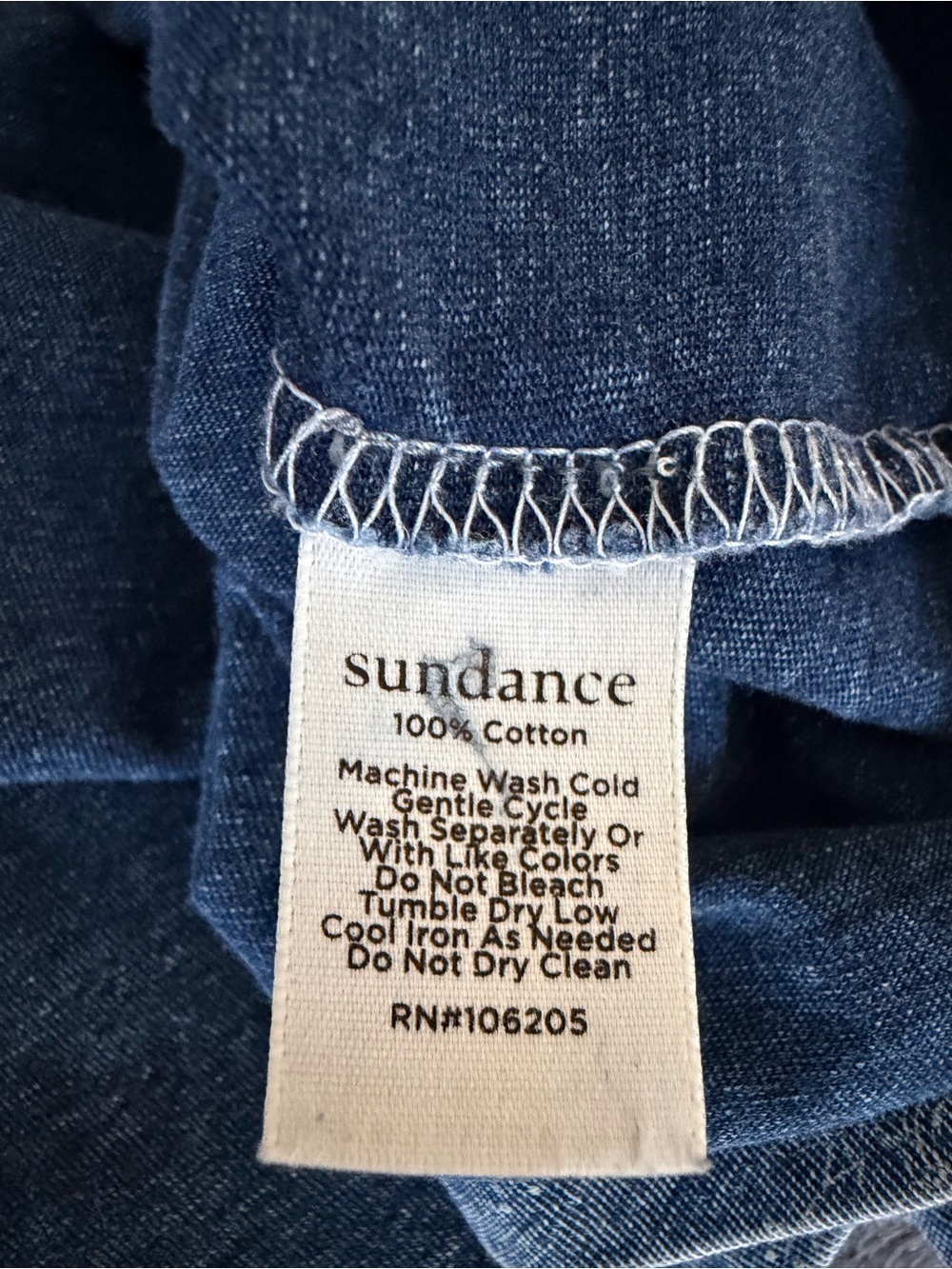 Sundance Horse Washed Indigo Blue Button-Down Shirt Size L - Picture 10 of 11